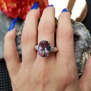 NWOT 14K Mystic Topaz Oval Cut Ring Size 7
